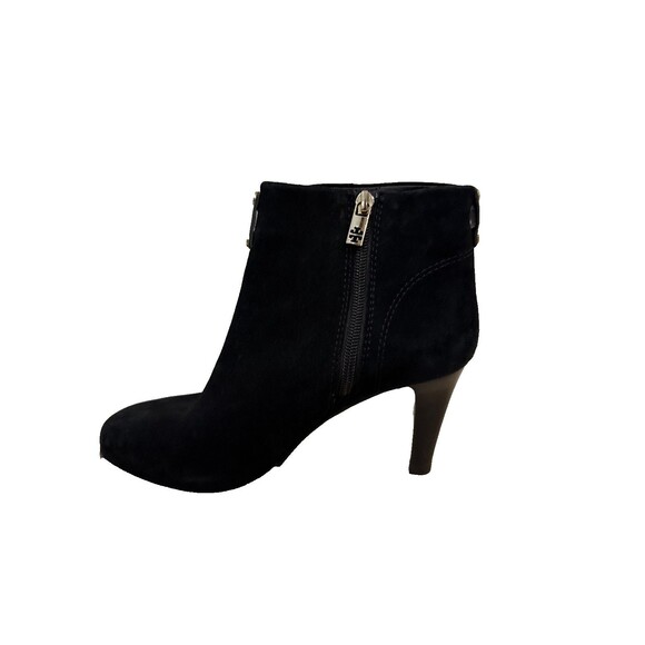 Tory Burch Size 7 Black Luxe Suede Round Toe Stiletto Zip Ankle Boots $450 - Picture 11 of 15